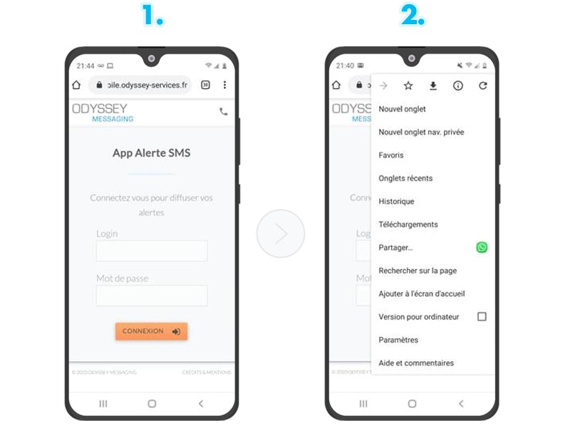 l’appli mobile SMS Docoon by Odyssey