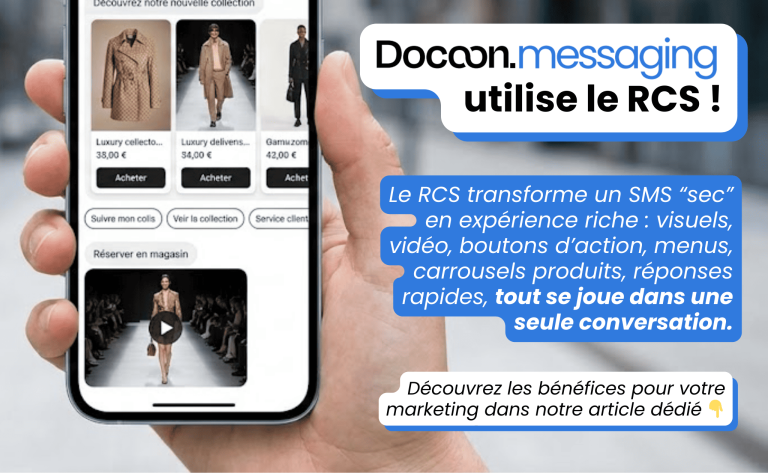 Illustration de la plateforme Docoon.messaging avec la fonctionnalité RCS